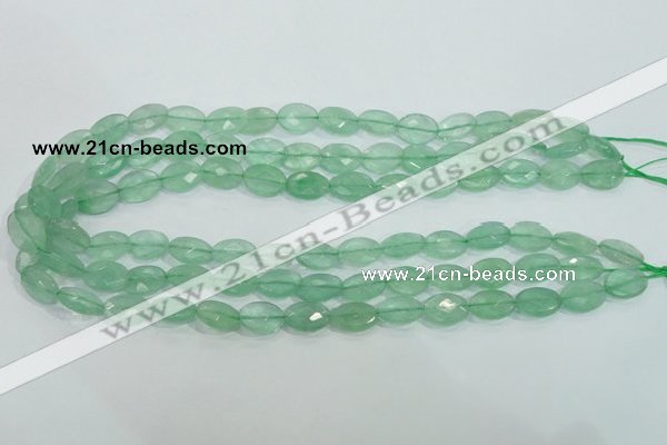 CFL103 15.5 inches 10*14mm faceted oval natural green fluorite beads