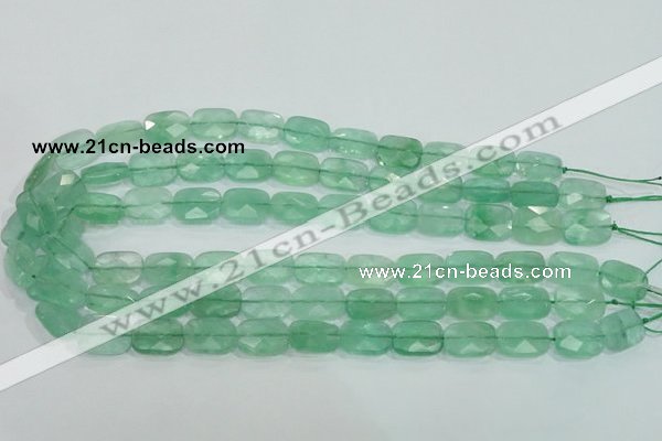 CFL104 15.5 inches 12*16mm faceted rectangle natural green fluorite beads