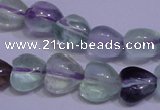 CFL1051 15 inches 8*8mm heart natural fluorite gemstone beads