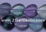 CFL1055 15 inches 16*16mm heart natural fluorite gemstone beads