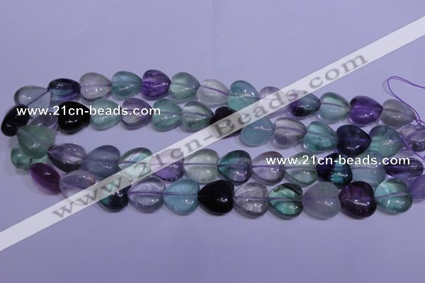 CFL1055 15 inches 16*16mm heart natural fluorite gemstone beads