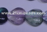 CFL1057 15 inches 20*20mm heart natural fluorite gemstone beads