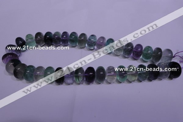 CFL1072 15 inches 10*18mm rondelle natural fluorite gemstone beads