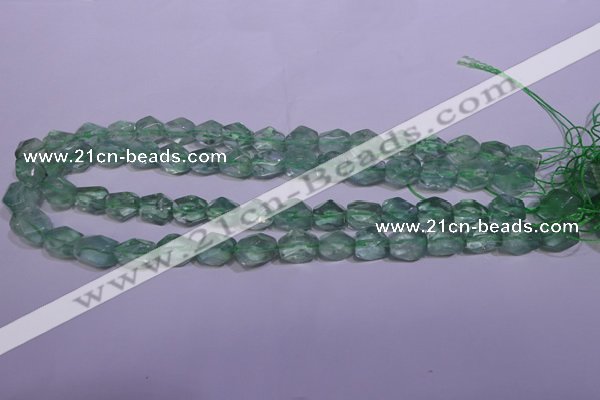 CFL1082 15 inches 9*12mm faceted nuggets green fluorite beads