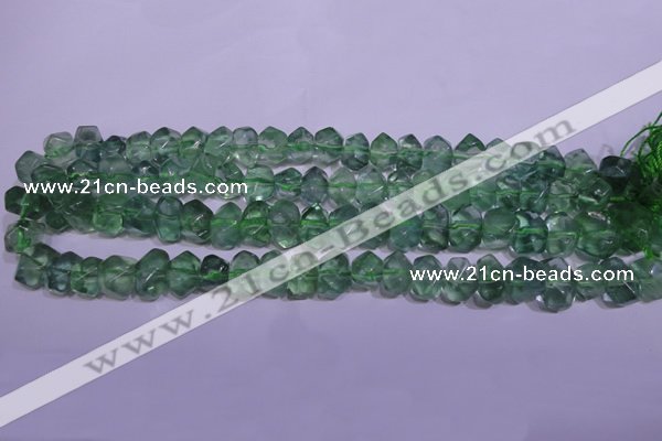 CFL1085 15 inches 9*12mm faceted nuggets green fluorite beads