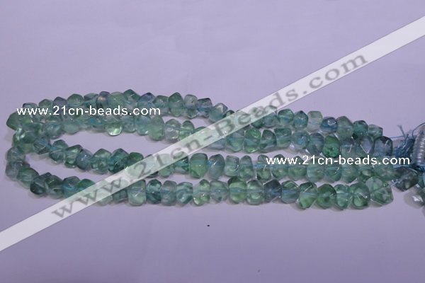 CFL1087 15 inches 8*12mm faceted nuggets blue fluorite beads