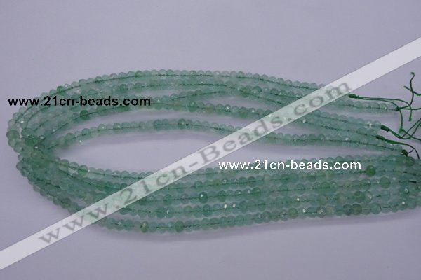 CFL110 15.5 inches 4*6mm faceted rondelle green fluorite beads