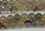 CFL1111 15.5 inches 6mm faceted round yellow fluorite gemstone beads