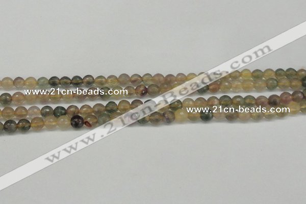 CFL1112 15.5 inches 8mm faceted round yellow fluorite gemstone beads