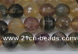 CFL1114 15.5 inches 12mm faceted round yellow fluorite gemstone beads