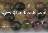 CFL1115 15.5 inches 14mm faceted round yellow fluorite gemstone beads