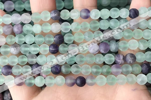 CFL1146 15.5 inches 6mm round matte fluorite beads wholesale