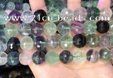 CLF1158 15.5 inches 12mm faceetd round fluorite gemstone beads