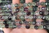 CLF1162 15.5 inches 8mm faceetd round fluorite gemstone beads