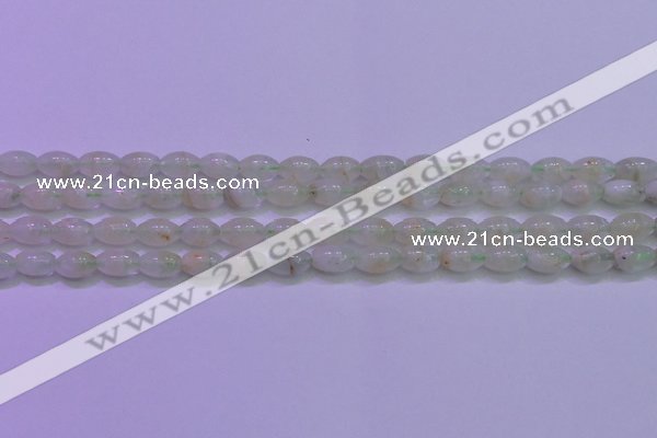 CFL1200 15.5 inches 6*10mm rice green fluorite gemstone beads