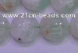 CFL1211 15.5 inches 16mm flat round green fluorite gemstone beads