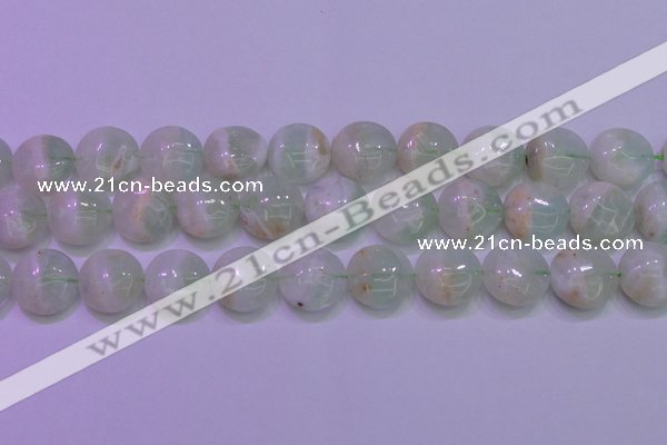 CFL1211 15.5 inches 16mm flat round green fluorite gemstone beads