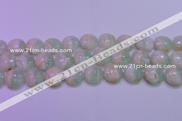 CFL1212 15.5 inches 18mm flat round green fluorite gemstone beads