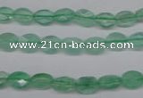 CFL122 15.5 inches 6*8mm faceted oval green fluorite beads