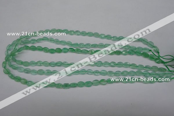CFL122 15.5 inches 6*8mm faceted oval green fluorite beads