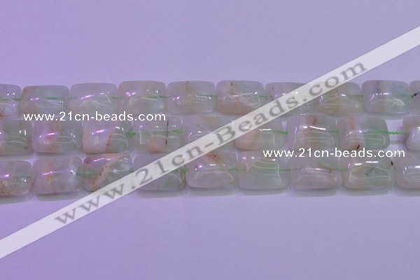 CFL1228 15.5 inches 18*25mm rectangle green fluorite gemstone beads