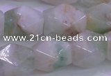 CFL1229 15.5 inches 13*18mm - 15*20mm faceted nuggets green fluorite beads