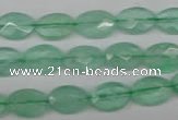 CFL124 15.5 inches 8*12mm faceted oval green fluorite beads