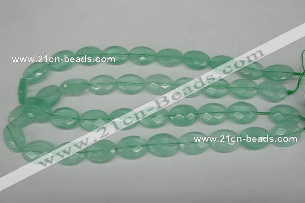 CFL127 15.5 inches 15*20mm faceted oval green fluorite beads