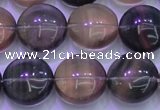 CFL1334 15.5 inches 15mm flat round purple fluorite gemstone beads