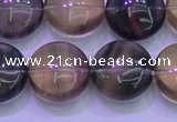 CFL1335 15.5 inches 16mm flat round purple fluorite gemstone beads