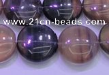 CFL1336 15.5 inches 18mm flat round purple fluorite gemstone beads