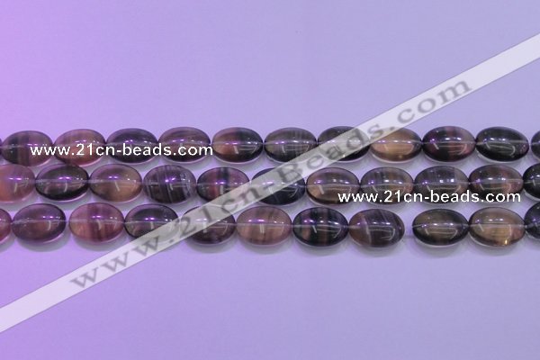 CFL1342 15.5 inches 13*18mm oval purple fluorite gemstone beads