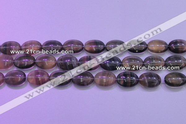 CFL1343 15.5 inches 15*20mm oval purple fluorite gemstone beads