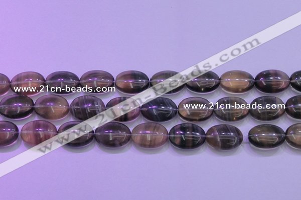 CFL1344 15.5 inches 18*25mm oval purple fluorite gemstone beads