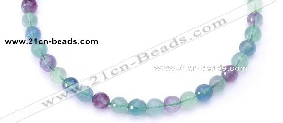 CFL14 16 inch A- grade 10mm faceted round natural fluorite beads