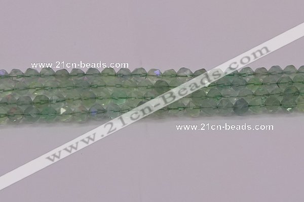 CFL1402 15.5 inches 8mm faceted nuggets green fluorite beads