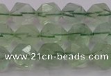 CFL1403 15.5 inches 10mm faceted nuggets green fluorite beads