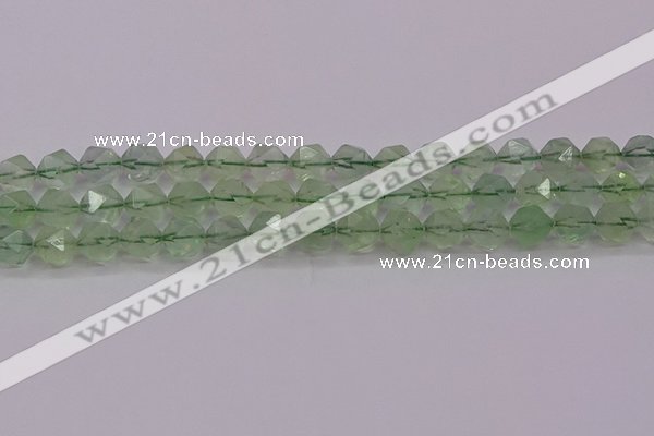 CFL1404 15.5 inches 12mm faceted nuggets green fluorite beads