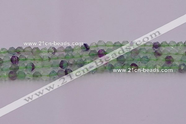 CFL1406 15.5 inches 6mm faceted nuggets fluorite gemstone beads