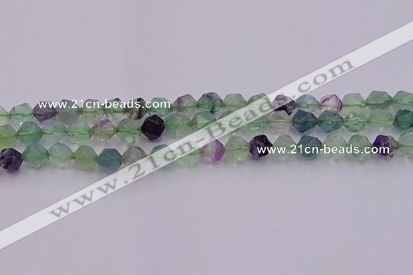 CFL1408 15.5 inches 10mm faceted nuggets fluorite gemstone beads