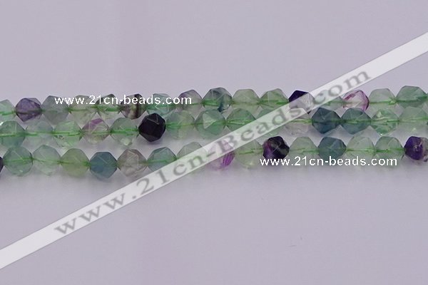 CFL1409 15.5 inches 12mm faceted nuggets fluorite gemstone beads