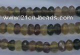 CFL141 15.5 inches 5*8mm faceted rondelle yellow fluorite beads