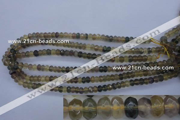 CFL141 15.5 inches 5*8mm faceted rondelle yellow fluorite beads