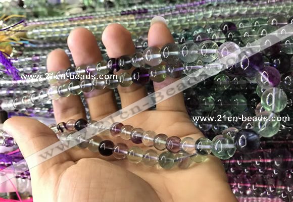 CFL1505 15.5 inches 6mm - 12mm round fluorite gemstone beads