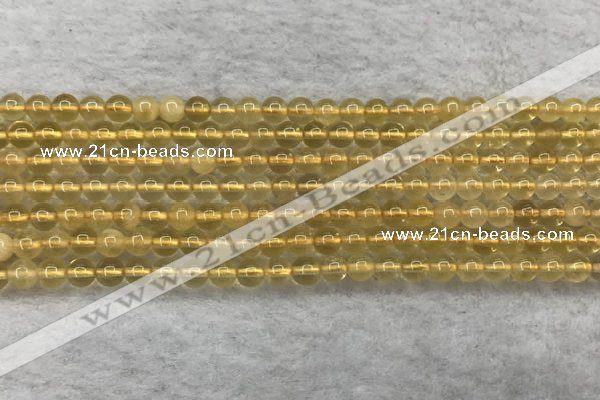 CFL1506 15.5 inches 4mm round yellow fluorite gemstone beads