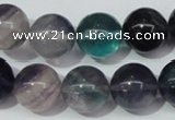 CFL154 15.5 inches 14mm round natural fluorite gemstone beads wholesale