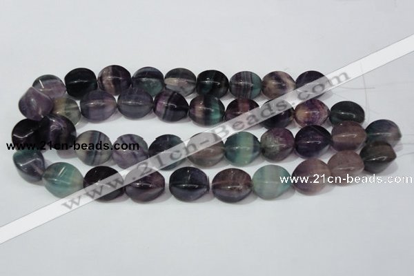 CFL161 15.5 inches 15*20mm twisted rice natural fluorite beads