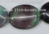 CFL172 15.5 inches 25*35mm oval natural fluorite beads wholesale