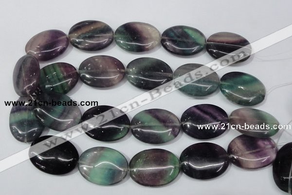 CFL172 15.5 inches 25*35mm oval natural fluorite beads wholesale