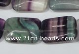 CFL173 15.5 inches 18*25mm rectangle natural fluorite beads wholesale